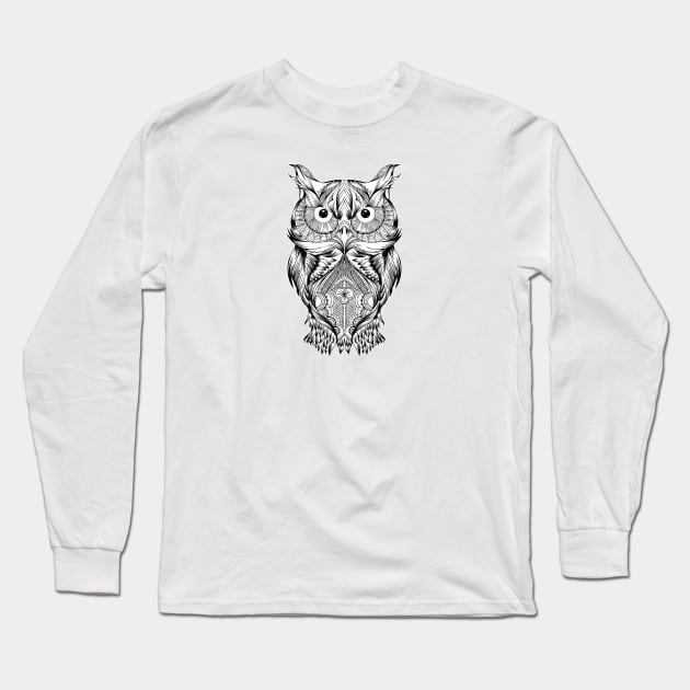 Owl Long Sleeve T-Shirt by genevievemarkham